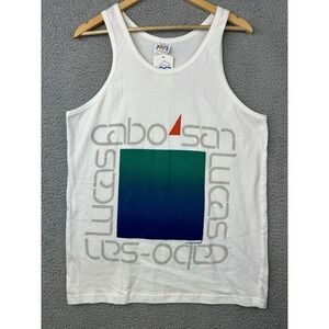 VTG Peter Mussfeldt Cabo San Lucas Tank Top Mens Medium White NEW